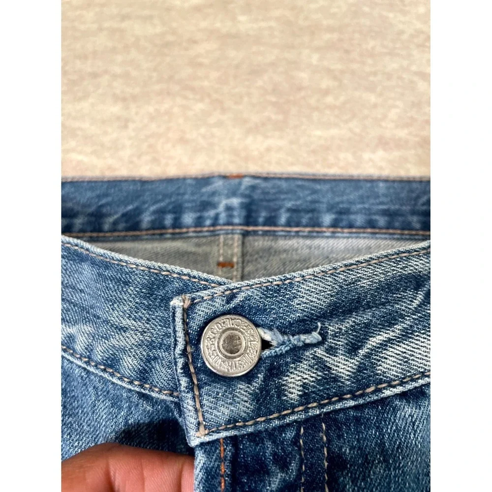 Levis 501 Original Fit Jeans Mens 36x34‎ Blue Cotton Denim Straight Leg Logo